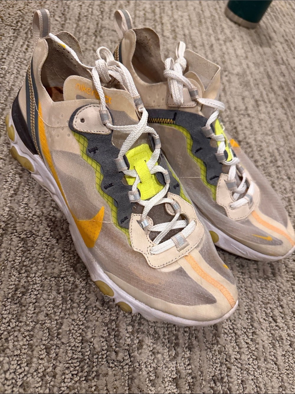 Limited Edition: Men's Nike Neutral Beige and Lime Sneakers